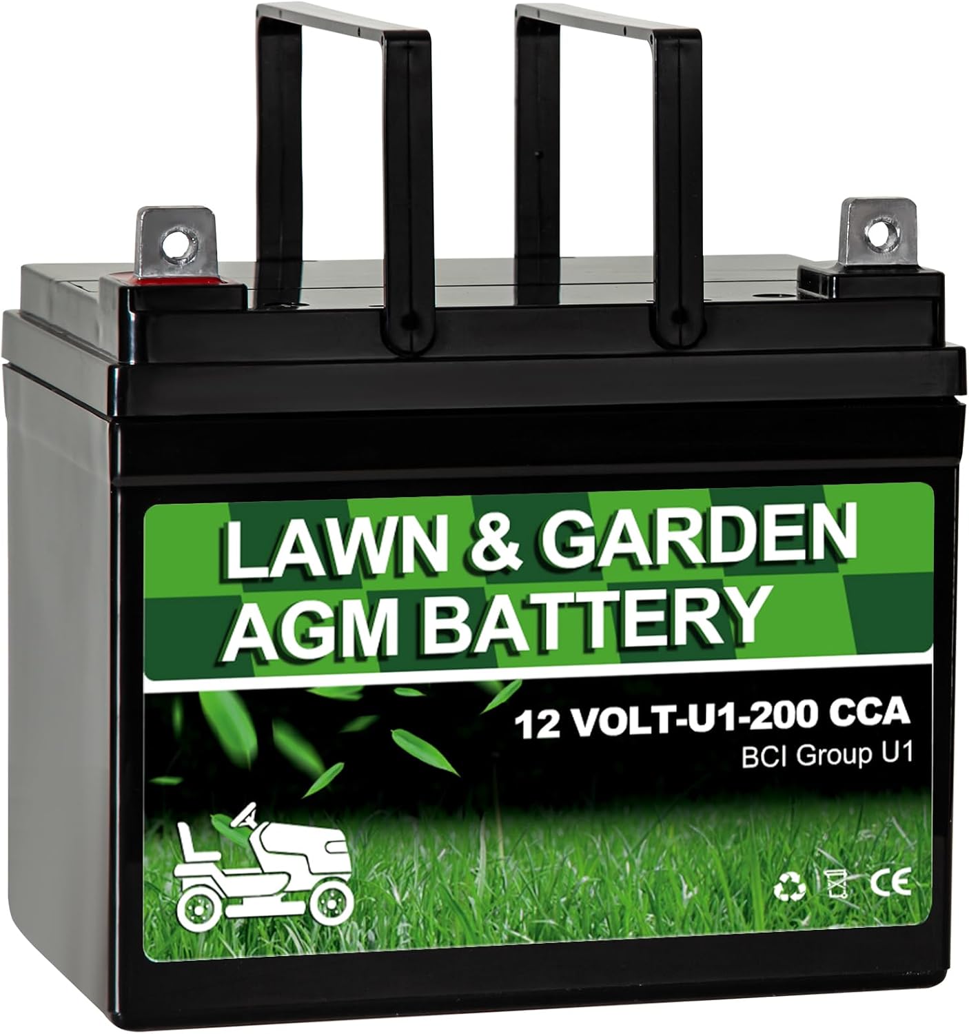 12V 200 CCA AGM Lawn & Garden Battery – Group U1 SLA Starting Battery for Tractors, Mowers, and Lawn Equipment – Compatible with John Deere, Toro, Cub Cadet, Craftsman & More
